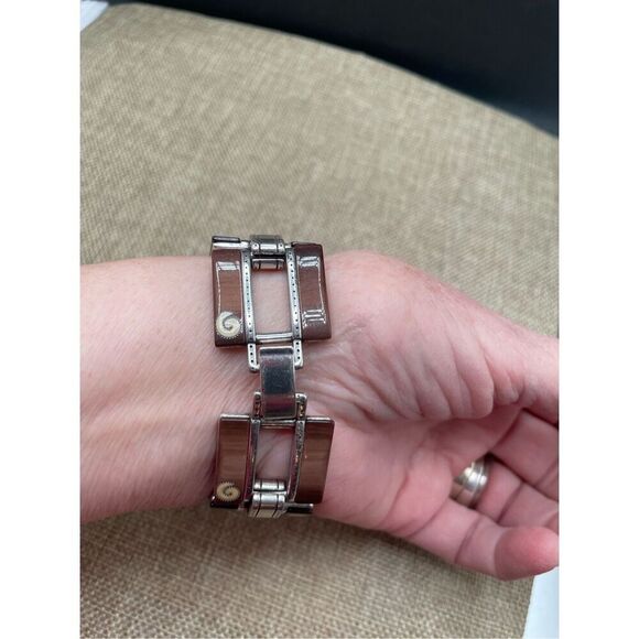 VINTAGE BRIGHTON BROWN AND SILVER BRACELET - Picture 2 of 7